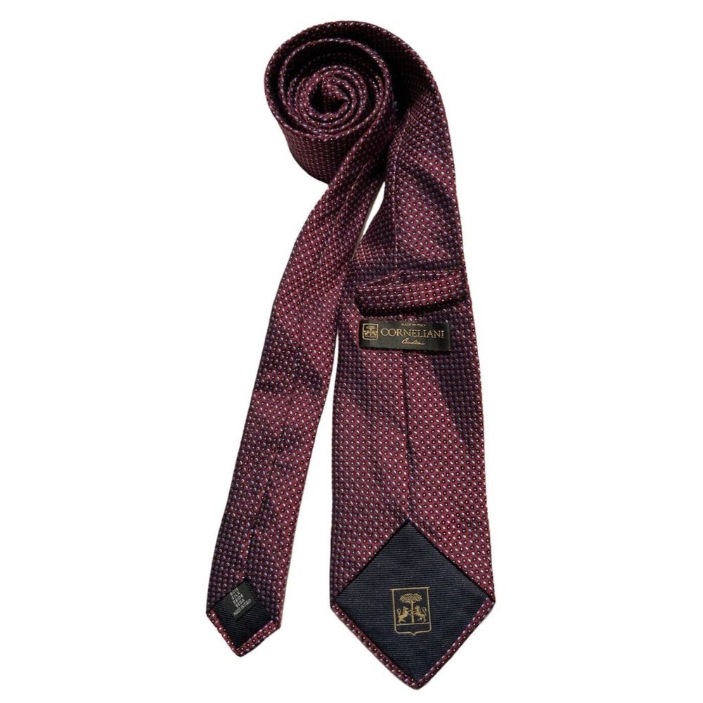 CORNELIANI XL Purple Geometric Silk Tie ITALY 63"/ 3.5" EC